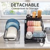 Escurridor de platos – Escurridor de platos de 2 niveles y escurridor para encimera de cocina de apartamento, organizador de