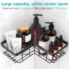 YASONIC Organizador de ducha adhesivo de esquina, con soporte para jabón y 12 ganchos, organizador de baño de acero inoxidable a