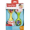 Fisher-Price Juguetes para recién nacidos Rattle 'n Rock Maracas, juego de 2 instrumentos musicales suaves para bebés de más de