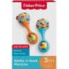 Fisher-Price Juguetes para recién nacidos Rattle 'n Rock Maracas, juego de 2 instrumentos musicales suaves para bebés de más de