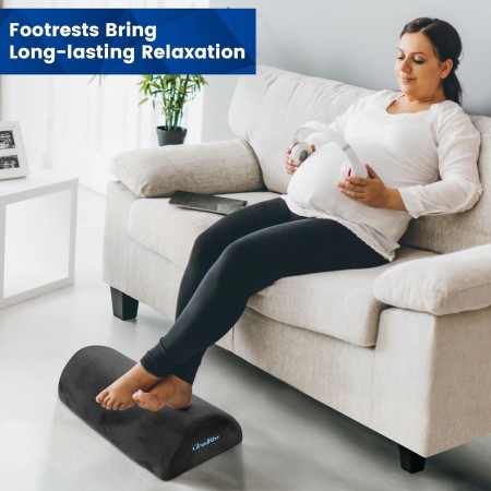 CloudBliss Reposapiés para debajo del escritorio en el trabajo, accesorios de escritorio de oficina con espuma viscoelástica y