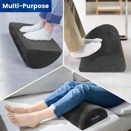 CloudBliss Reposapiés para debajo del escritorio en el trabajo, accesorios de escritorio de oficina con espuma viscoelástica y