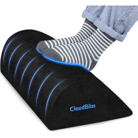 CloudBliss Reposapiés para debajo del escritorio en el trabajo, accesorios de escritorio de oficina con espuma viscoelástica y