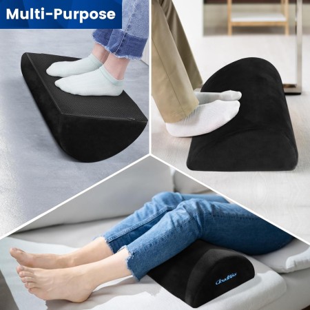CloudBliss Reposapiés para debajo del escritorio en el trabajo, accesorios de escritorio de oficina con espuma viscoelástica y