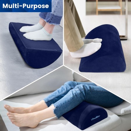 CloudBliss Reposapiés para debajo del escritorio en el trabajo, accesorios de escritorio de oficina con espuma viscoelástica y