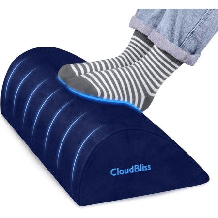 CloudBliss Reposapiés para debajo del escritorio en el trabajo, accesorios de escritorio de oficina con espuma viscoelástica y