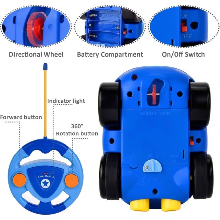 Liberty Imports juguete de auto de carrera a radio control para niños pequeños caricaturas animadas (embalaje en inglés).