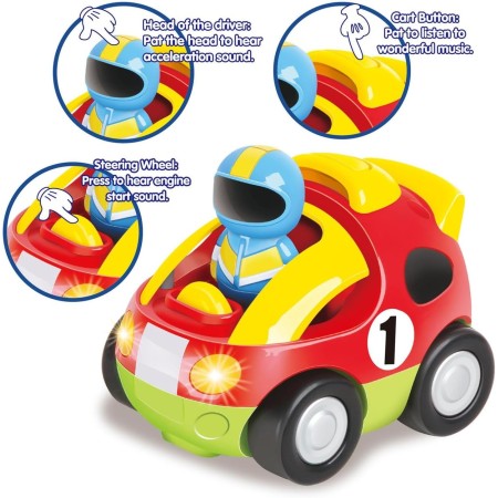 Liberty Imports juguete de auto de carrera a radio control para niños pequeños caricaturas animadas (embalaje en inglés).