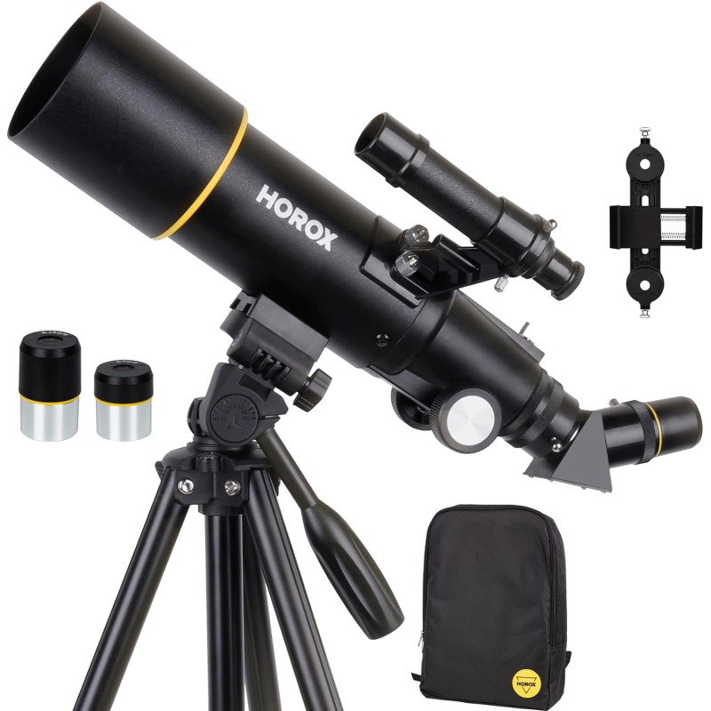 HOROX - Telescopio refractor de 2.756 in de apertura de 15.748 in para principiantes de astronomía, óptica totalmente multicapa