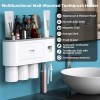 Soporte para cepillos de dientes montado en la pared, kit de exprimidor automático de pasta de dientes, soporte magnético para