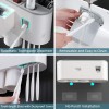 Soporte para cepillos de dientes montado en la pared, kit de exprimidor automático de pasta de dientes, soporte magnético para