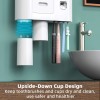 Soporte para cepillos de dientes montado en la pared, kit de exprimidor automático de pasta de dientes, soporte magnético para