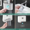 Soporte para cepillos de dientes montado en la pared, kit de exprimidor automático de pasta de dientes, soporte magnético para