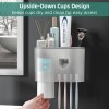 Soporte para cepillos de dientes montado en la pared, kit de exprimidor automático de pasta de dientes, soporte magnético para