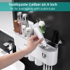 Soporte para cepillos de dientes montado en la pared, kit de exprimidor automático de pasta de dientes, soporte magnético para