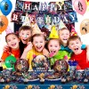 Decoraciones de cumpleaños de Demon Slayer, 112 piezas de decoraciones de fiesta y juego de vajilla de Demon Slayer - Cartel de