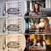 ZL ZELing Espejo de tocador con luces, espejo de maquillaje de mesa con 9 luces LED, control táctil inteligente, 3 colores,