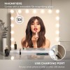 ZL ZELing Espejo de tocador con luces, espejo de maquillaje de mesa con 9 luces LED, control táctil inteligente, 3 colores,