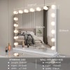 ZL ZELing Espejo de tocador con luces, espejo de maquillaje de mesa con 9 luces LED, control táctil inteligente, 3 colores,