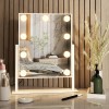 ZL ZELing Espejo de tocador con luces, espejo de maquillaje de mesa con 9 luces LED, control táctil inteligente, 3 colores,