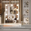 ZL ZELing Espejo de tocador con luces, espejo de maquillaje de mesa con 9 luces LED, control táctil inteligente, 3 colores,