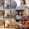 ZL ZELing Espejo de tocador con luces, espejo de maquillaje de mesa con 9 luces LED, control táctil inteligente, 3 colores,