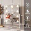 ZL ZELing Espejo de tocador con luces, espejo de maquillaje de mesa con 9 luces LED, control táctil inteligente, 3 colores,