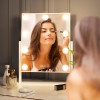 ZL ZELing Espejo de tocador con luces, espejo de maquillaje de mesa con 9 luces LED, control táctil inteligente, 3 colores,