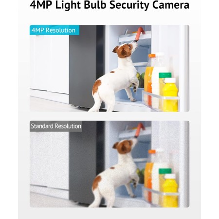 LaView Cámara de seguridad con bombilla de 4MP 2.4GHz, cámaras de seguridad 2K de 360° inalámbricas para exteriores e