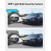 LaView Cámara de seguridad con bombilla de 4MP 2.4GHz, cámaras de seguridad 2K de 360° inalámbricas para exteriores e