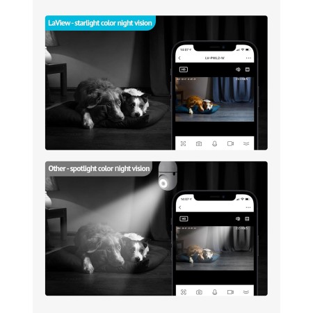 LaView Cámara de seguridad con bombilla de 4MP 2.4GHz, cámaras de seguridad 2K de 360° inalámbricas para exteriores e