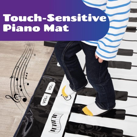 Manta de juegos con teclado gigante Click N 'Play, piano con 24, 8 instrumentos musicales para seleccionar + modo de