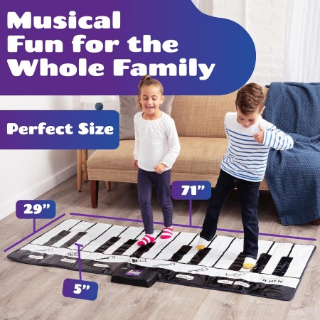 Manta de juegos con teclado gigante Click N 'Play, piano con 24, 8 instrumentos musicales para seleccionar + modo de