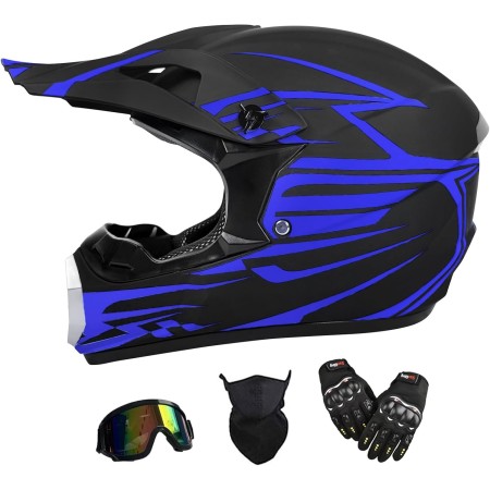 Casco de motocross para jóvenes y niños, casco de motocross de cara completa para exteriores, ATV, todoterreno, casco de