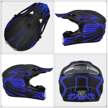 Casco de motocross para jóvenes y niños, casco de motocross de cara completa para exteriores, ATV, todoterreno, casco de