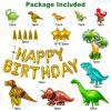 Suministros de decoración de fiesta de cumpleaños de dinosaurios, 125 piezas de globos de dinosaurio, verde, naranja, azul, kit