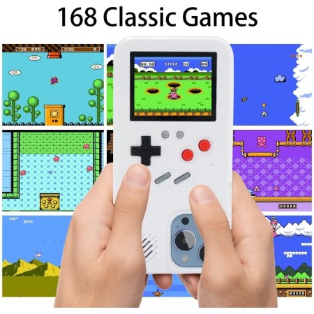 Gameboy - Carcasa para iPhone, diseño retro de 36 juegos clásicos, con pantalla de video a color, a prueba de golpes y arañazos