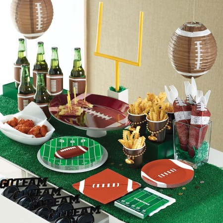 Tbsone Suministros para fiestas de fútbol, platos y servilletas de fútbol, incluyendo platos de papel de fútbol, platos llanos