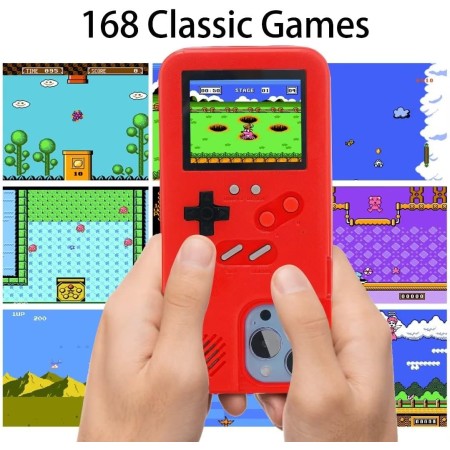 Gameboy - Carcasa para iPhone, diseño retro de 36 juegos clásicos, con pantalla de video a color, a prueba de golpes y arañazos