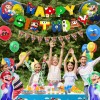 Suministros para fiesta de cumpleaños de Super Mario, paquete todo en uno, suministros de fiesta de Mario incluidos globos de