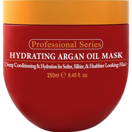 Mascarilla hidratante Arvazallia de aceite de Argan y acondicionador profundo para cabello seco y dañado, 8.45 onzas