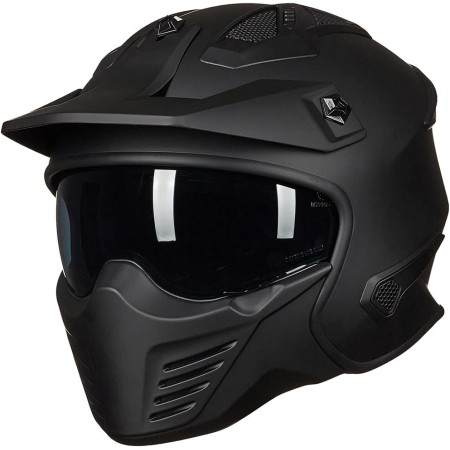 ILM - Casco abierto 3/4 para motocicleta, motocross, ciclomotor, cuatrimoto, utilitaria, crucero, scooter, DOT, modelo 726X