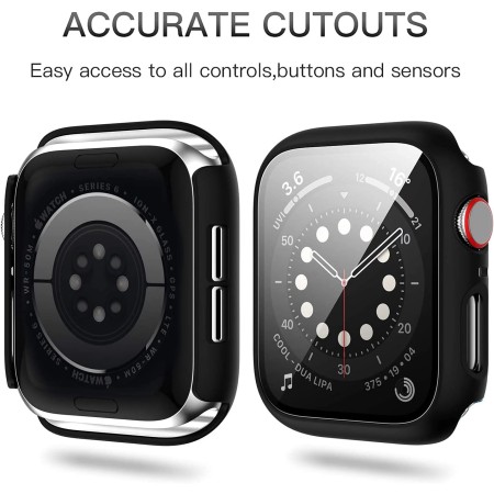 Haojavo - Paquete de 20 fundas compatibles con Apple Watch de 40 mm Series 6/5/4/SE con protector de pantalla de vidrio