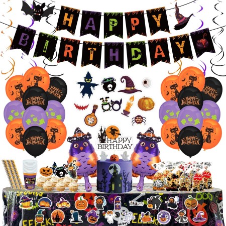 Suministros de decoración de fiesta de Halloween, 172 unidades, juego de decoración de globos, kit de suministros para fiesta de
