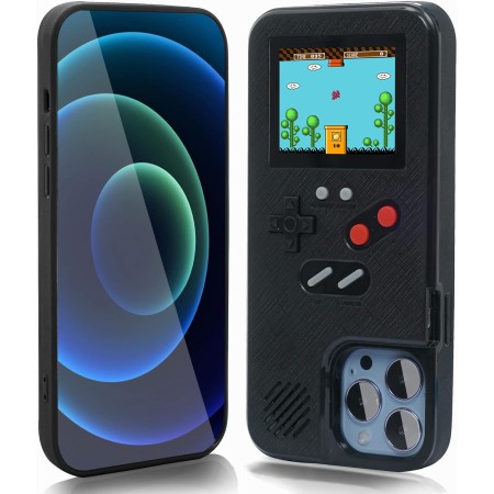 Gameboy - Carcasa para iPhone, diseño retro de 36 juegos clásicos, con pantalla de video a color, a prueba de golpes y arañazos