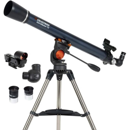 Celestron - Telescopio AstroMaster 70AZ - Telescopio refractor - Óptica de vidrio totalmente recubierta - Trípode de altura