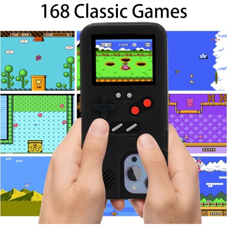 Gameboy - Carcasa para iPhone, diseño retro de 36 juegos clásicos, con pantalla de video a color, a prueba de golpes y arañazos