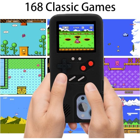 Gameboy - Carcasa para iPhone, diseño retro de 36 juegos clásicos, con pantalla de video a color, a prueba de golpes y arañazos