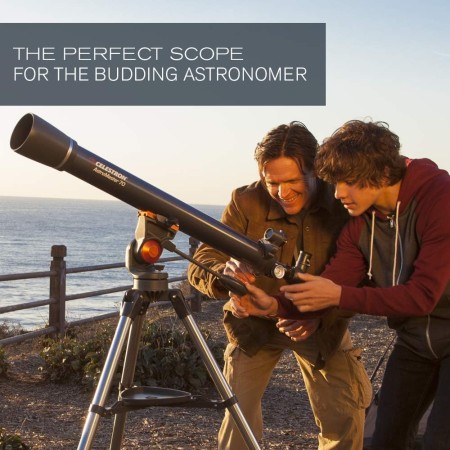 Celestron - Telescopio AstroMaster 70AZ - Telescopio refractor - Óptica de vidrio totalmente recubierta - Trípode de altura