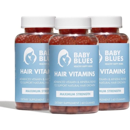 Baby Blues Vitaminas posparto para la pérdida del cabello: gomitas de fruta de la pasión con biotina, colágeno y folato